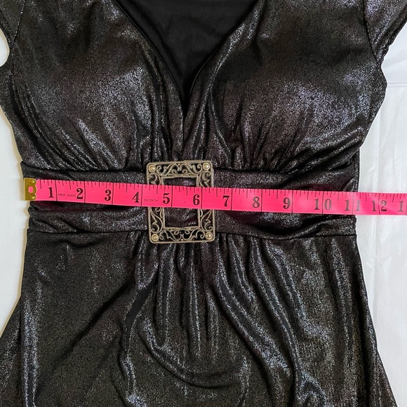 Vintage Gidani 90s Liquid Metallic Blouse Integrate bra cups Made in US, S - Picture 6 of 7